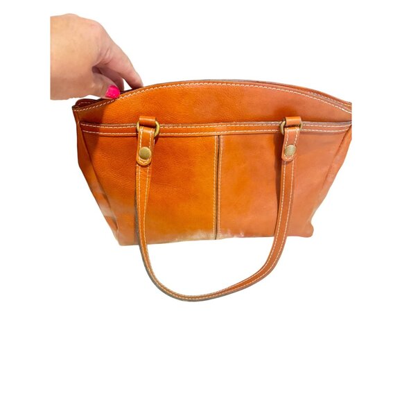 Patricia Nash Leather Poppy Tote Bag Tan Italian-Style Handbag - Picture 3 of 12